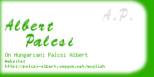 albert palcsi business card